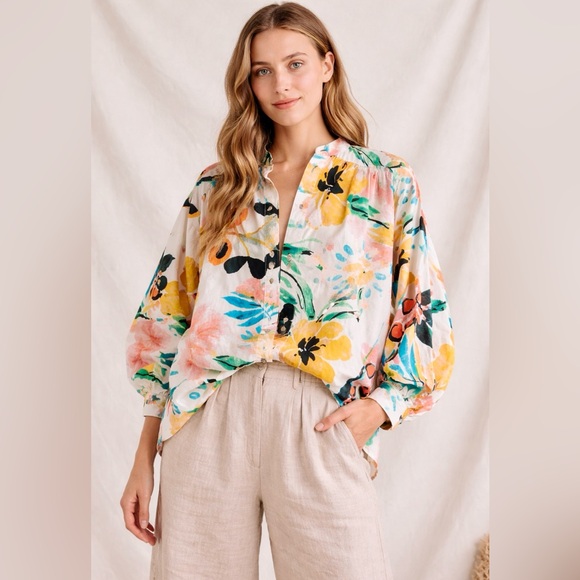 Anthropologie Tops - Anthropologie Oversized Floral Button-Down Blouse XS | 100% Cotton